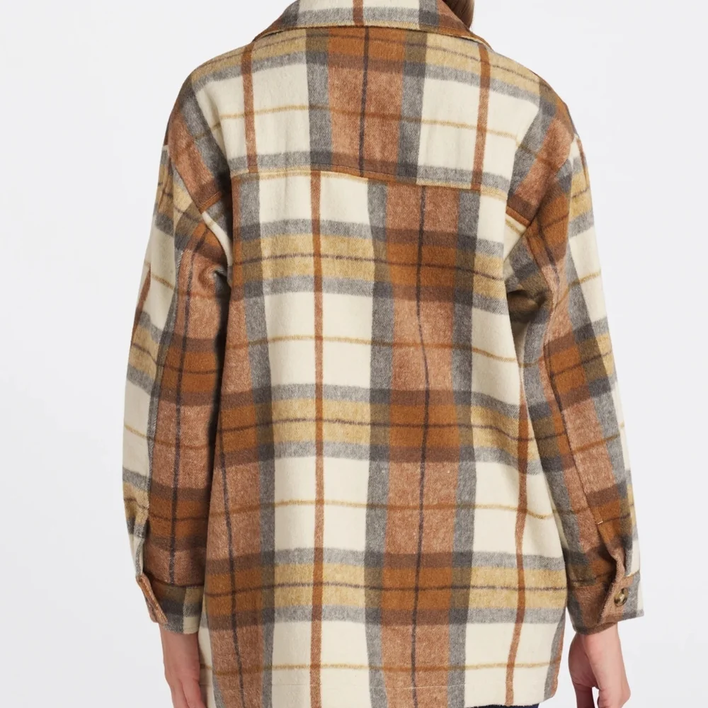Plaid Button-Up Shacket - Picture 2 of 5
